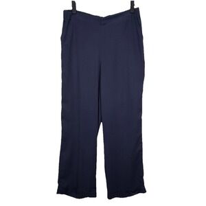 Pure Jill Women's Indigo Size Small‎ Pants Flat Front Straight Leg Cuffed Tencel